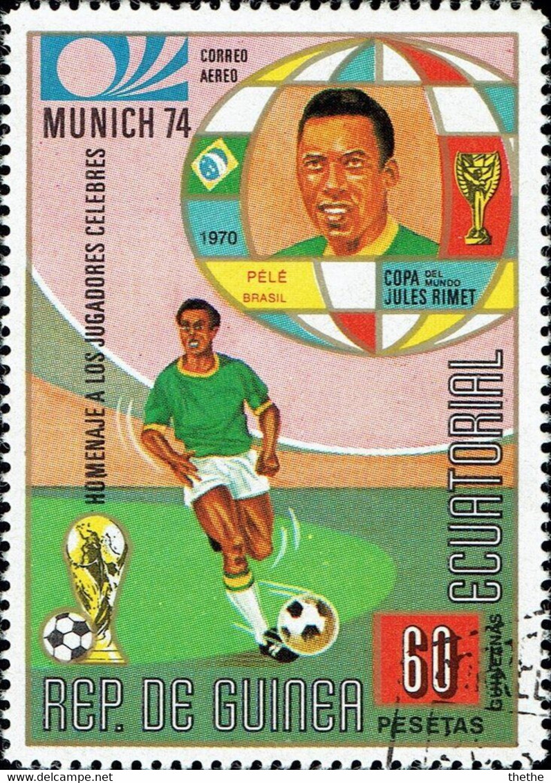 GUINEE EQUATORIALE -  Edison Arantes Do Nascimento "Pelé" - Coupe Du Monde De Football 1974 - Allemagne - Gebraucht