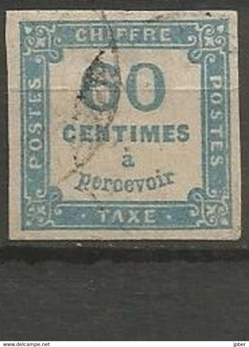 France - Timbres-Taxe - N° 9  - 60 C. Bleu - 1859-1959 Afgestempeld