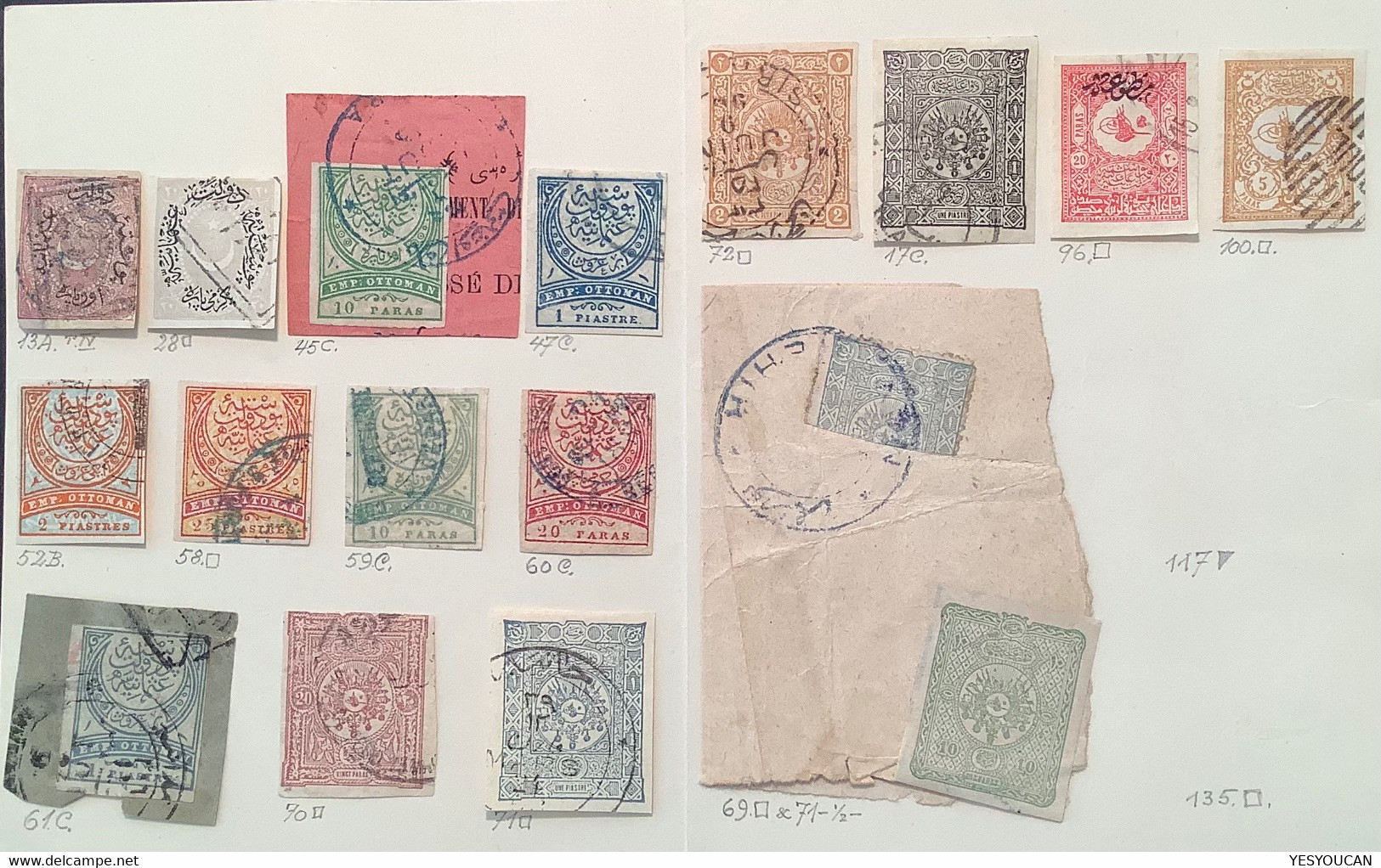 Turkey 1875-1901 17 Stamps With Variety "imperforated" Or Bisect Used (Turquie Variété+coupé Turkei Abart+Halbierung - Usados