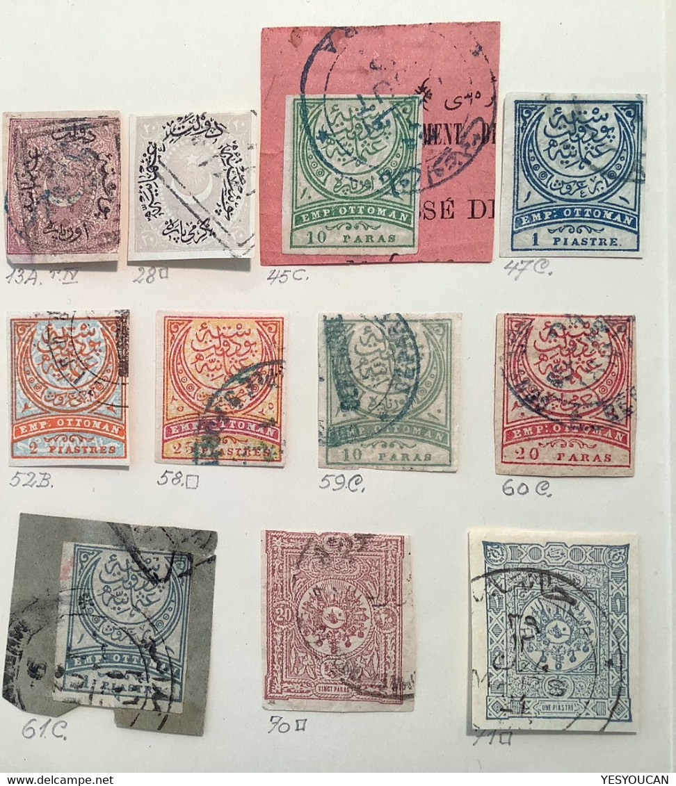Turkey 1875-1901 17 Stamps With Variety "imperforated" Or Bisect Used (Turquie Variété+coupé Turkei Abart+Halbierung - Usados
