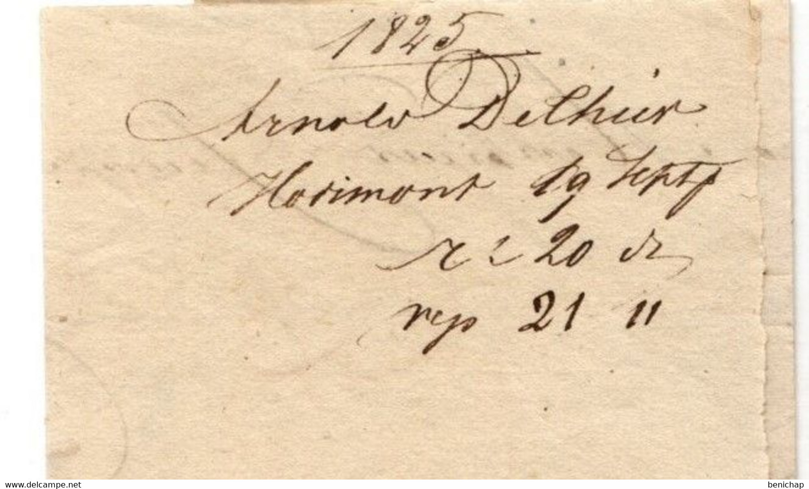 Lettre Avec Contenu De  1823 + Port + Griffe Verviers - Francomont . - 1815-1830 (Dutch Period)