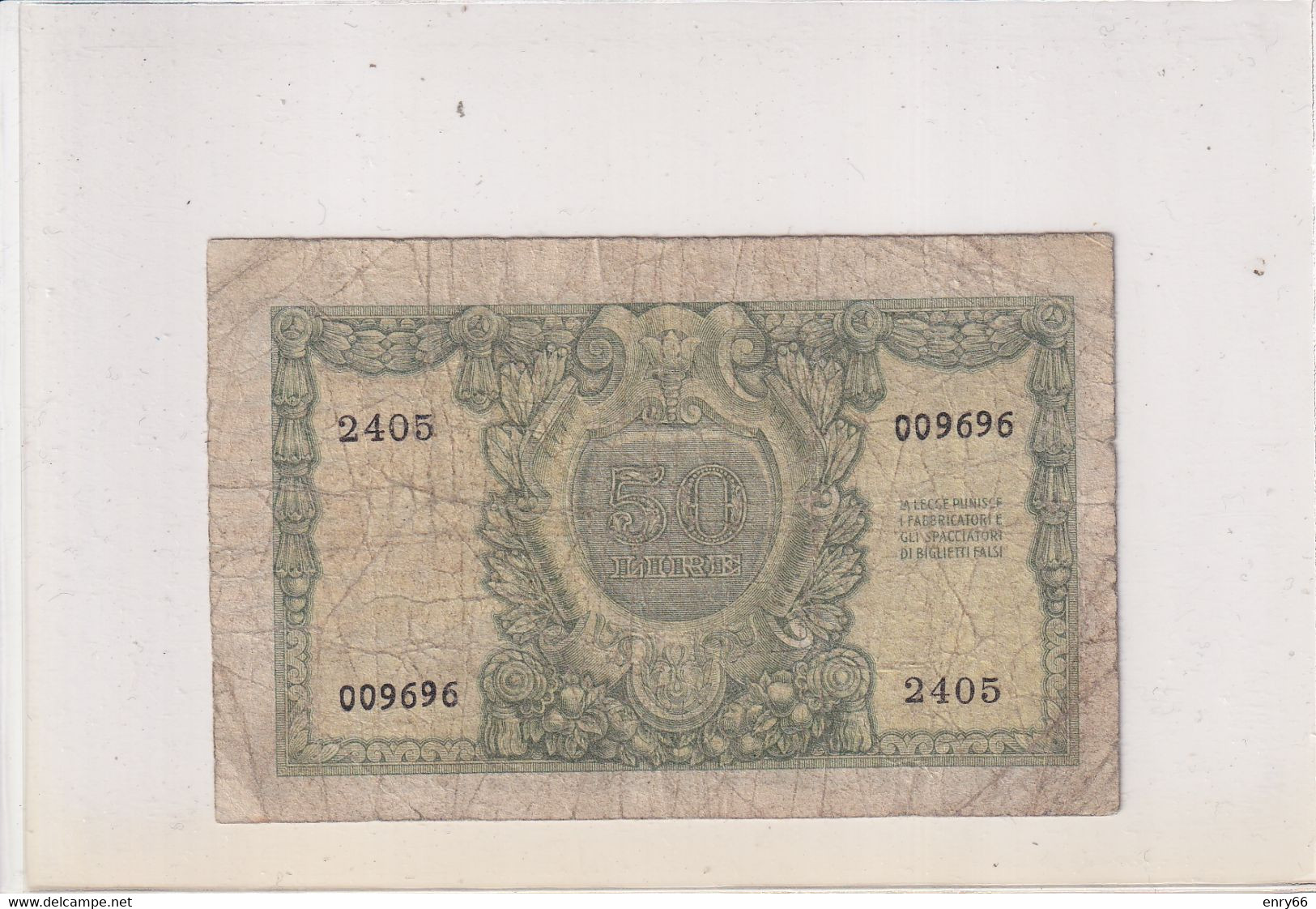 ITALIA 50 LIRE 1951 CAT. 23A - 50 Liras