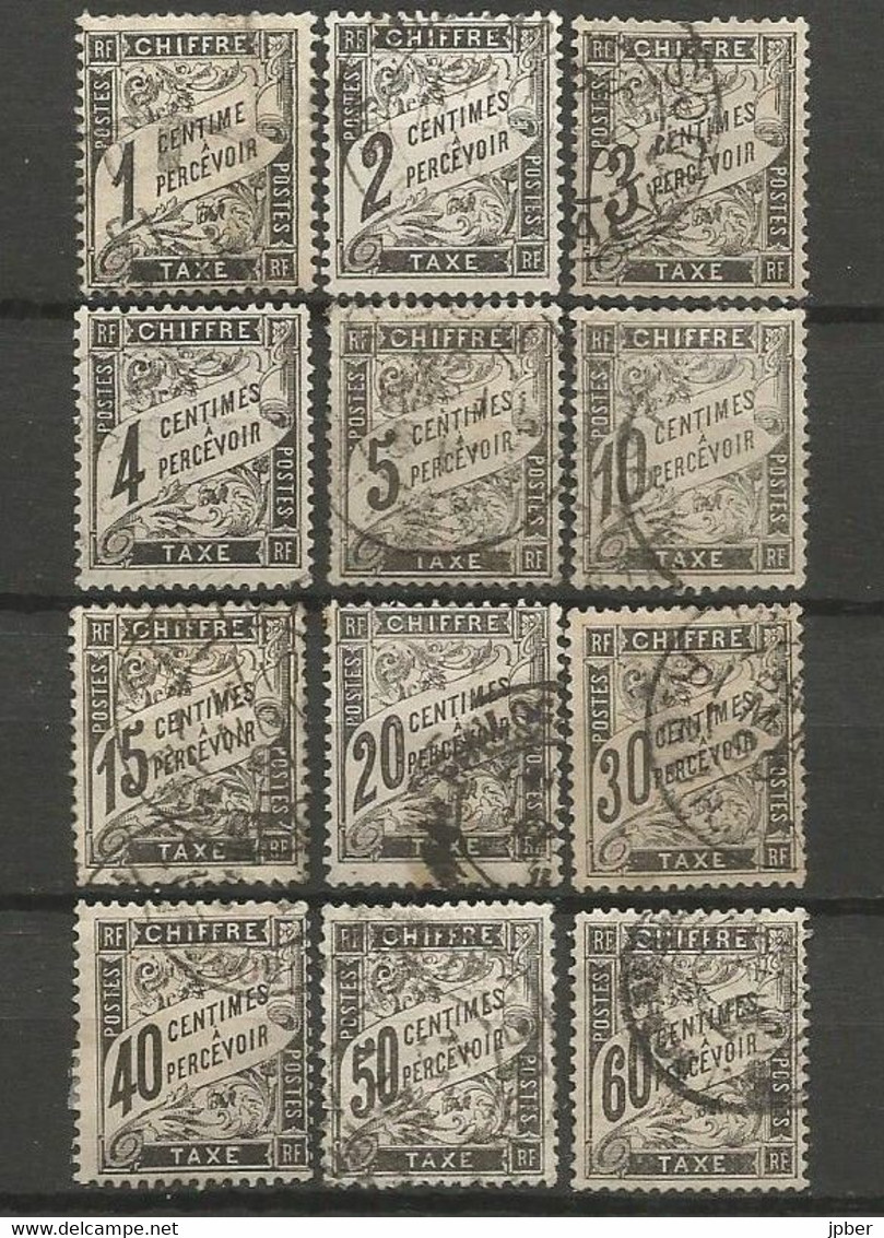 France - Timbres-Taxe - N° 10 à 21 - Obl. - 1859-1959 Gebraucht