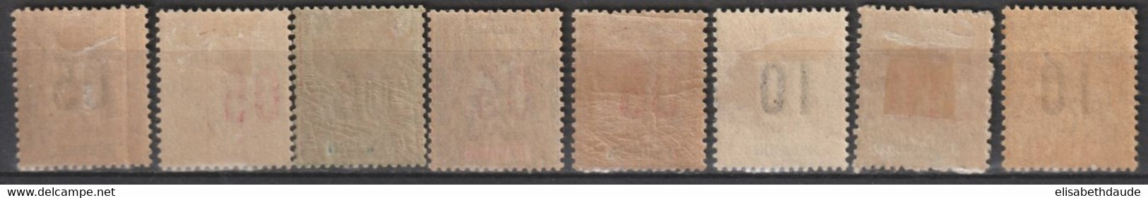 REUNION - 1912 - SERIE COMPLETE - YVERT N° 72/79 * MH (BELLE VARIETE DENTELURE DU 78 !) - COTE = 30+ EUR. - - Unused Stamps