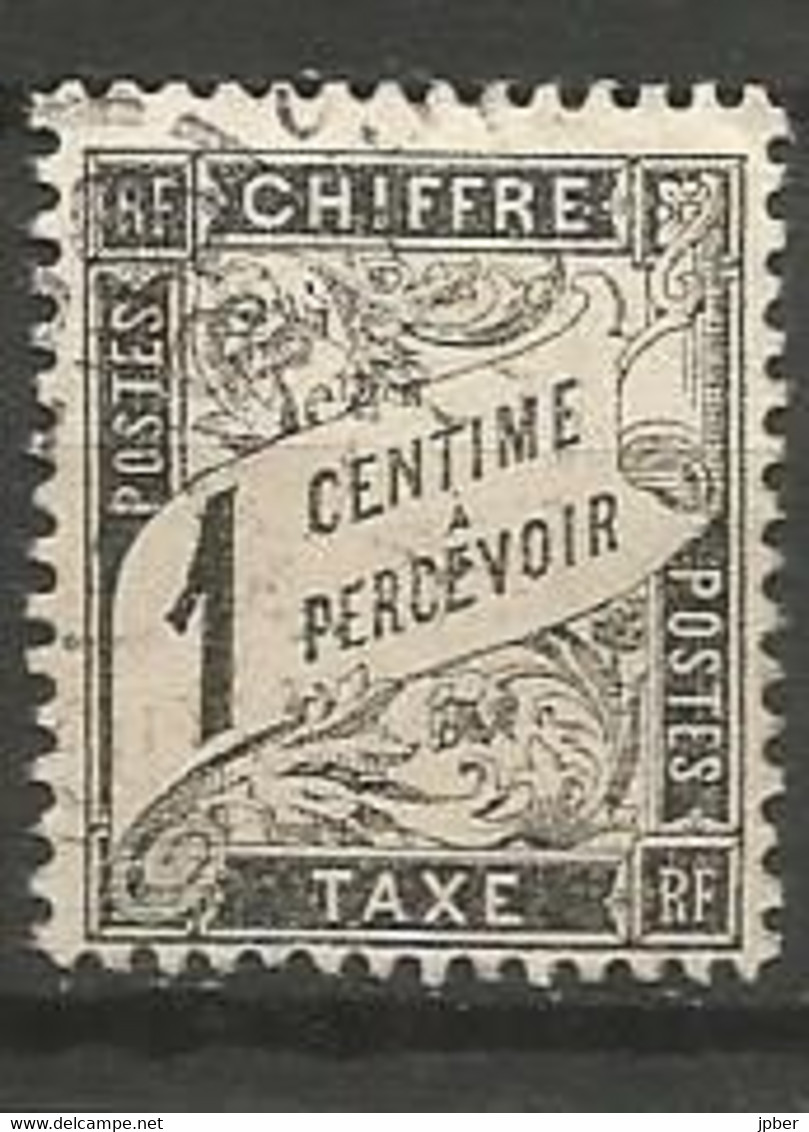 France - Timbres-Taxe - N° 10 - 1 C. Noir - Obl. - 1859-1959 Gebraucht