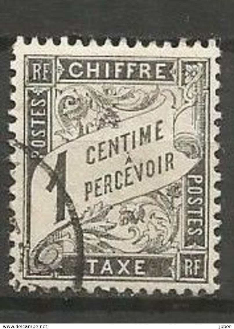 France - Timbres-Taxe - N° 10 - 1 C. Noir - Obl. - 1859-1959 Oblitérés