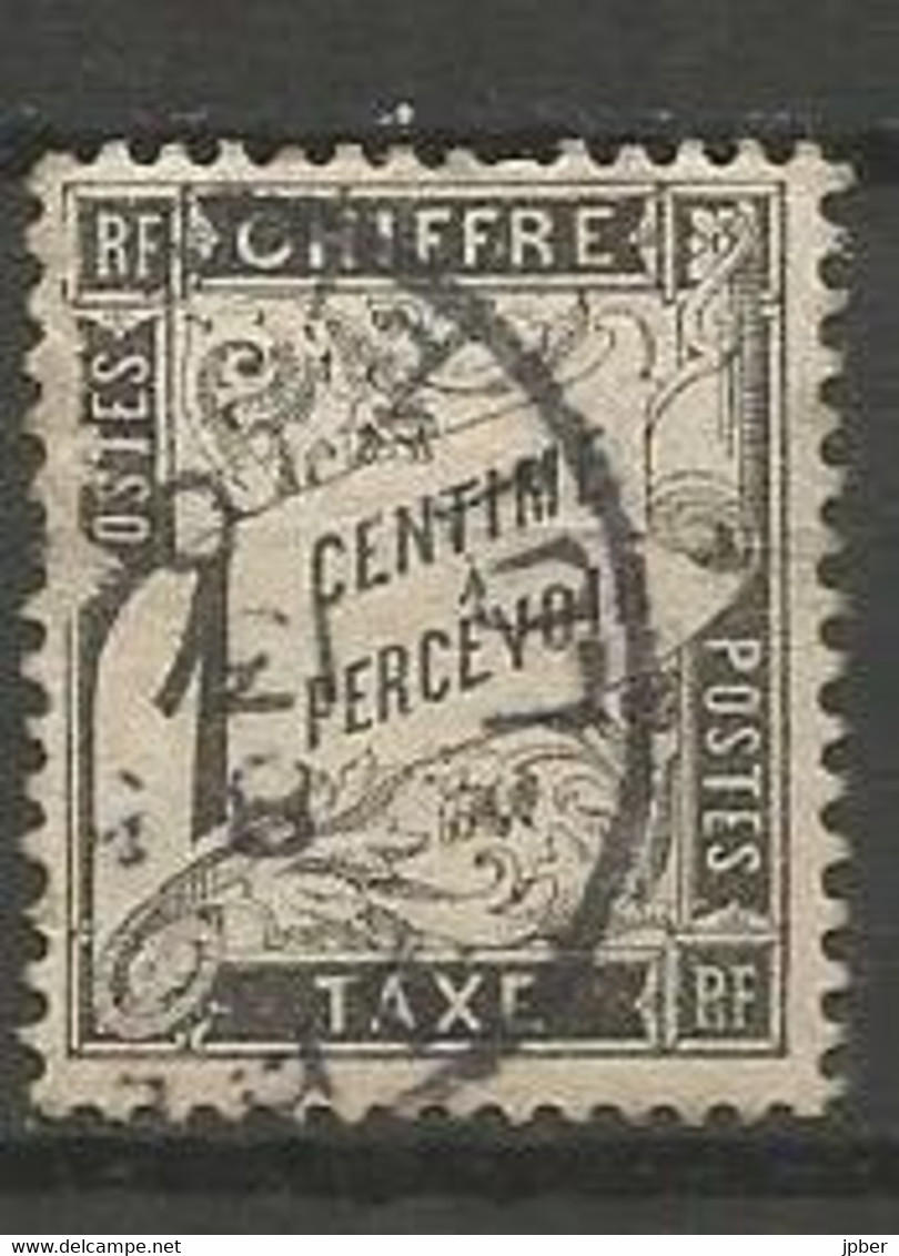 France - Timbres-Taxe - N° 10 - 1 C. Noir - Obl. - 1859-1959 Oblitérés