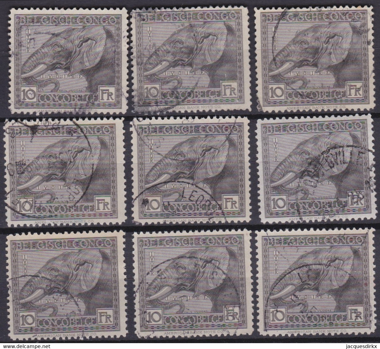 Congo    .   OBP   .   117   .   9 Zegels     .   O     .    Gestempeld    .   /  .  Oblitéré - Used Stamps