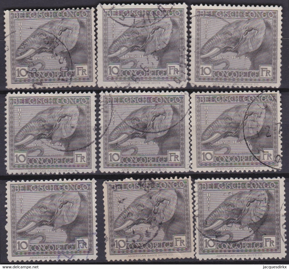 Congo    .   OBP   .   117   .   9 Zegels     .   O     .    Gestempeld    .   /  .  Oblitéré - Used Stamps