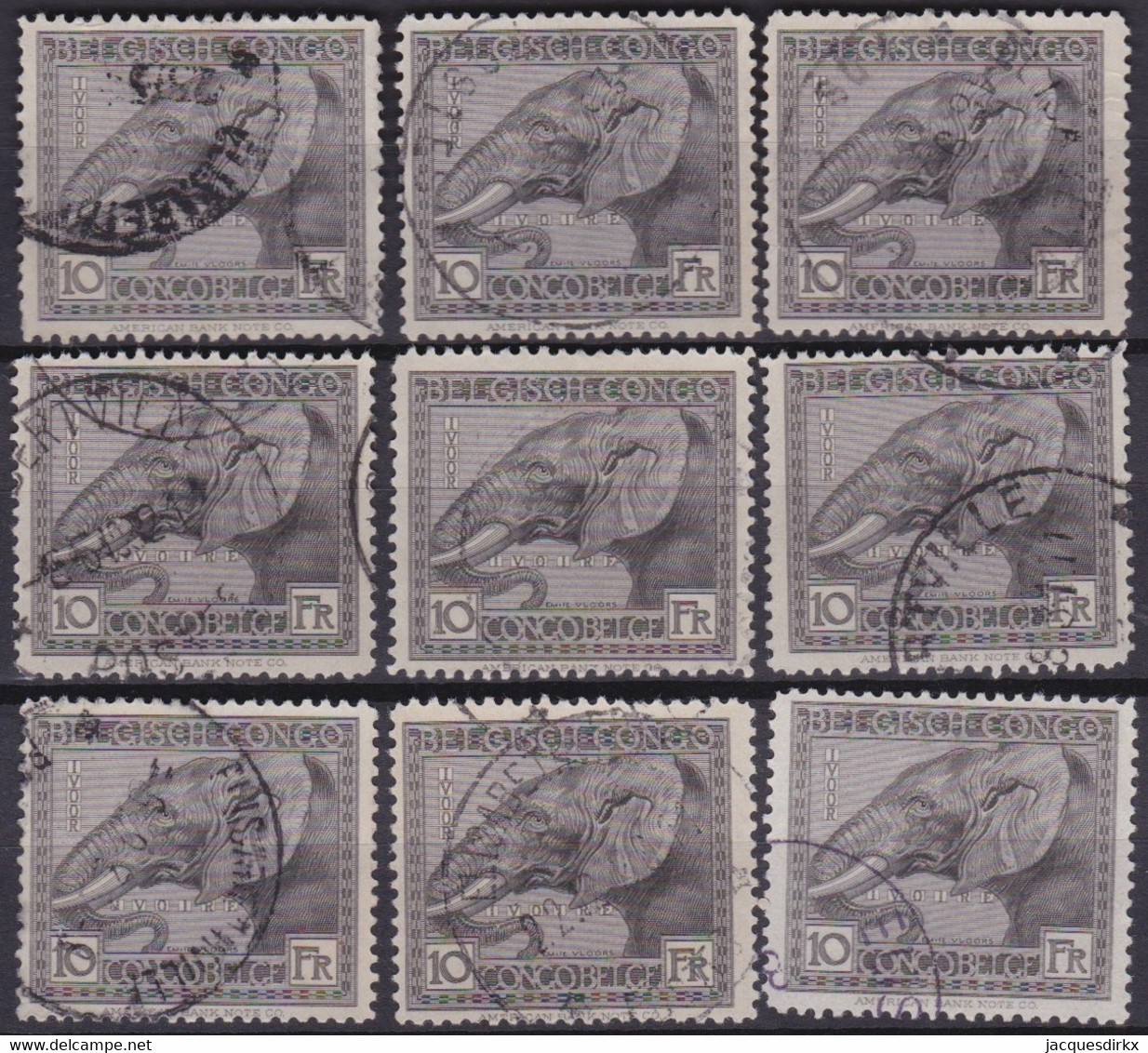 Congo    .   OBP   .   117   .   9 Zegels     .   O     .    Gestempeld    .   /  .  Oblitéré - Used Stamps