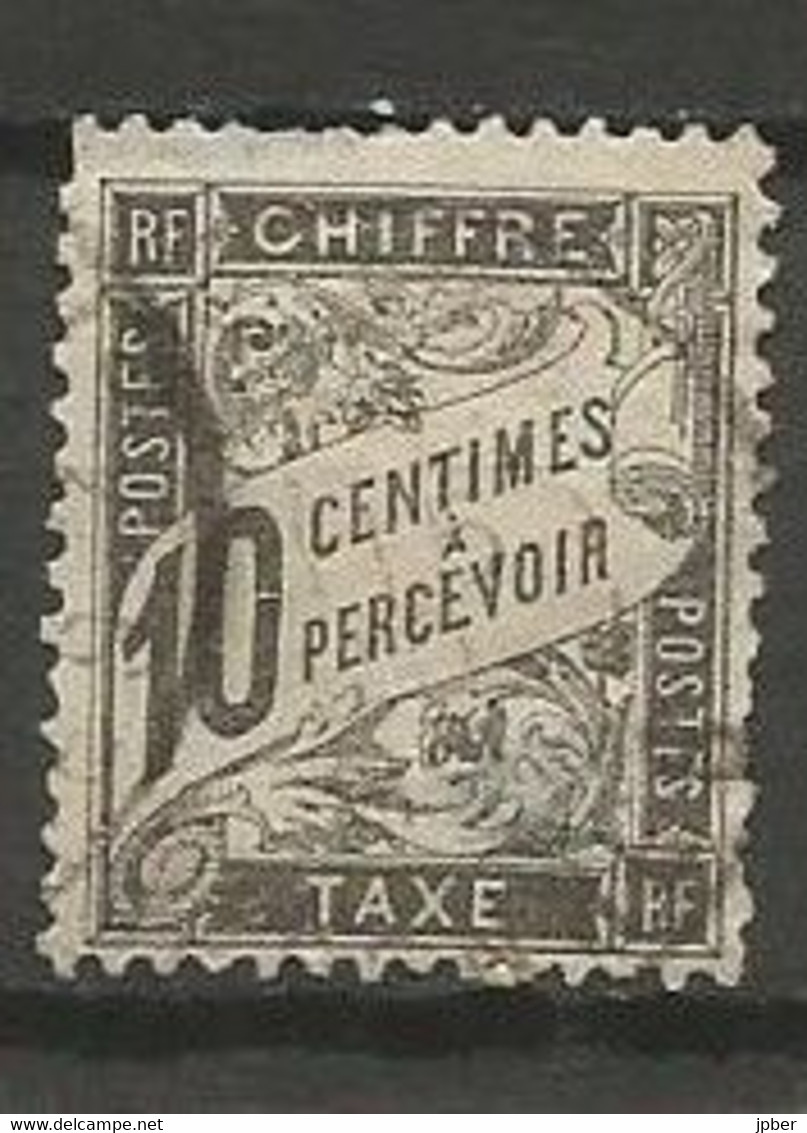 France - Timbres-Taxe - N° 15 - 10 C. Noir - Obl. - 1859-1959 Gebraucht