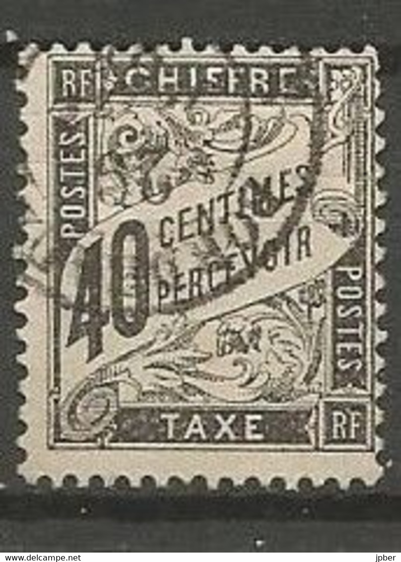 France - Timbres-Taxe - N° 19 - 40 C. Noir - Obl. - 1859-1959 Afgestempeld