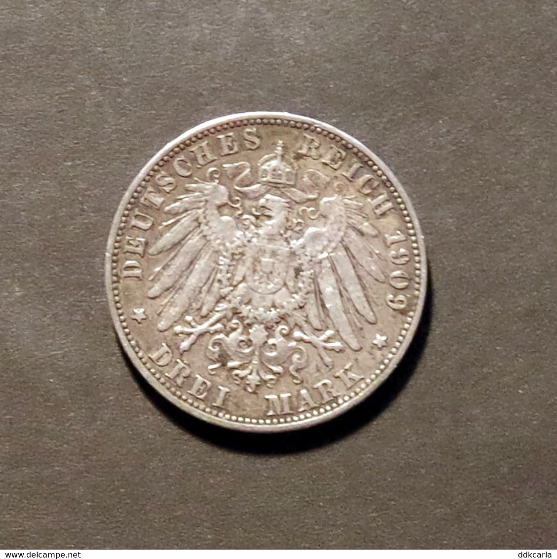 Deutsches Reich Drei Mark 1909 - Friedrich August Konig V Sachsen -  3 Mark (Silber) - 2, 3 & 5 Mark Argent
