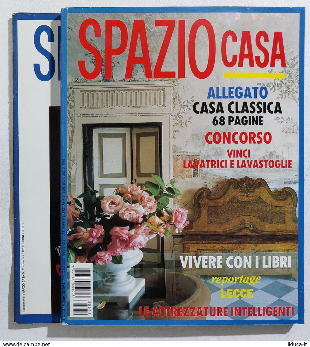 16968 SPAZIO CASA 1992 N. 11 - Vivere Con I Libri / Lecce + Allegato Classico - House, Garden, Kitchen