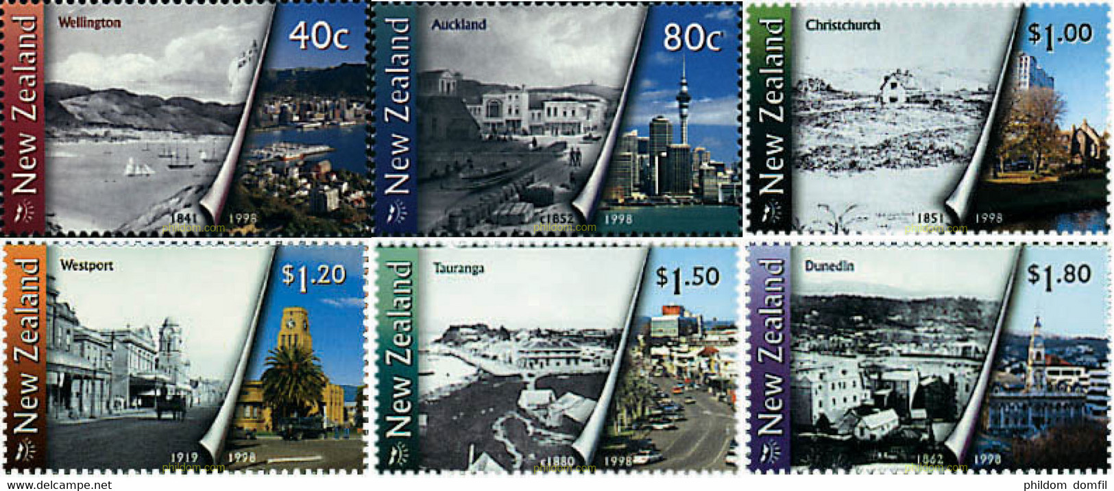 97720 MNH NUEVA ZELANDA 1998 SERIE DEL MILENIO. TRANSFORMACION URBANA - Plaatfouten En Curiosa