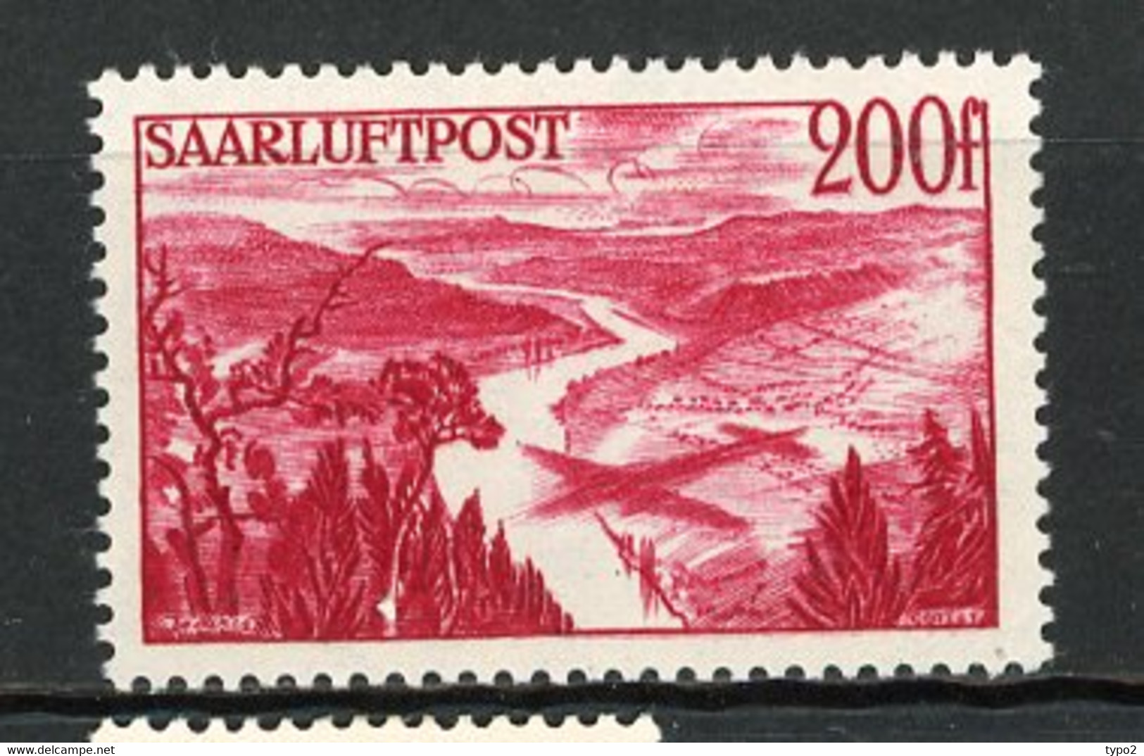 SARRE -  Yv. PA N° 11  Mi N° 254  *  200f  Mittlebach   Cote 25  Euro  BE   2 Scans - Airmail