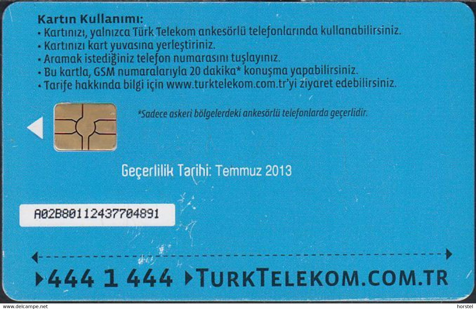 Turkey Chip GSM Türk Telekom  Denizcikartt 4 TL - Türkei