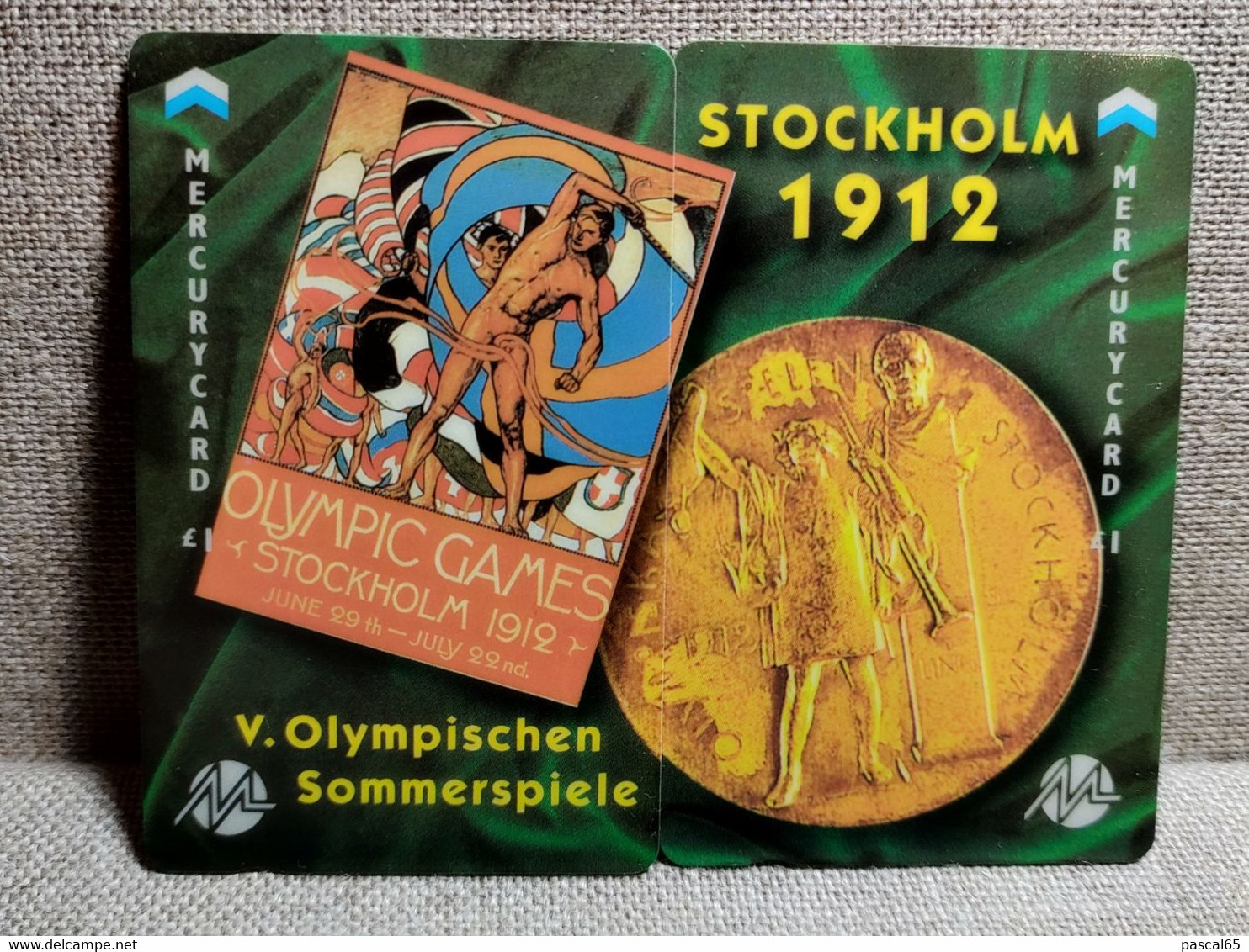 2 Télécartes Mercurycard 1£ Jeux Olympiques STOCKHOLM 1912 - Olympic Games