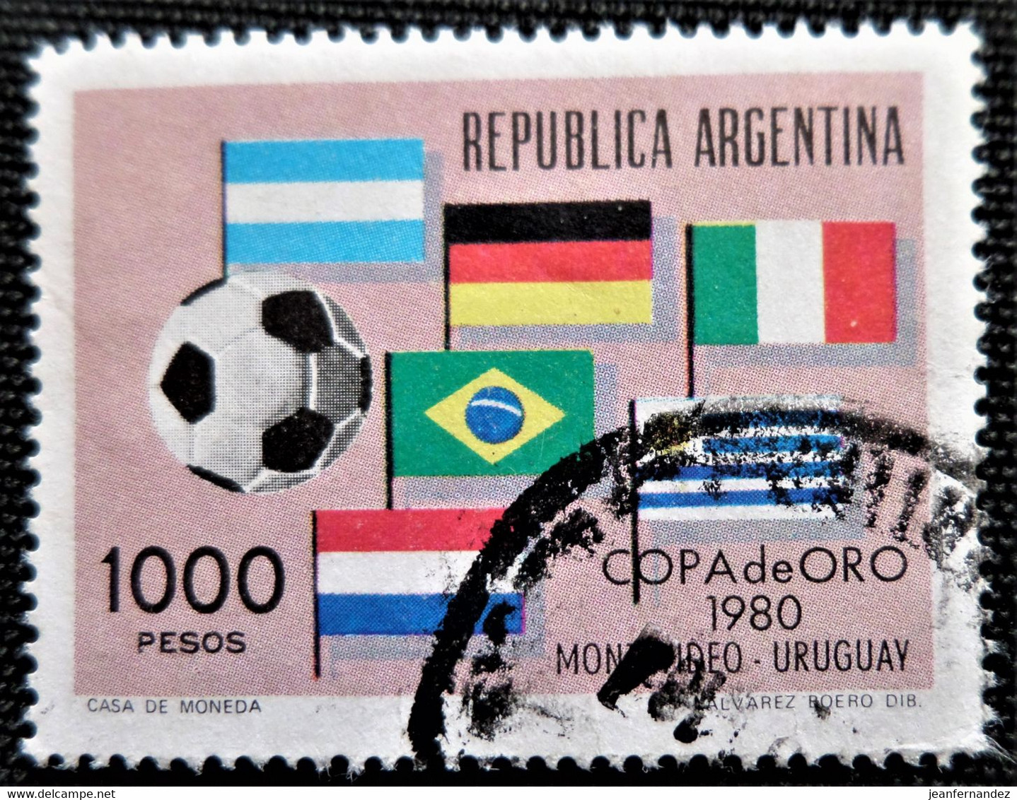 Timbre D'Argentine 1981 Football Gold Cup, Montevideo  Stampworld N° 1526 - Usati