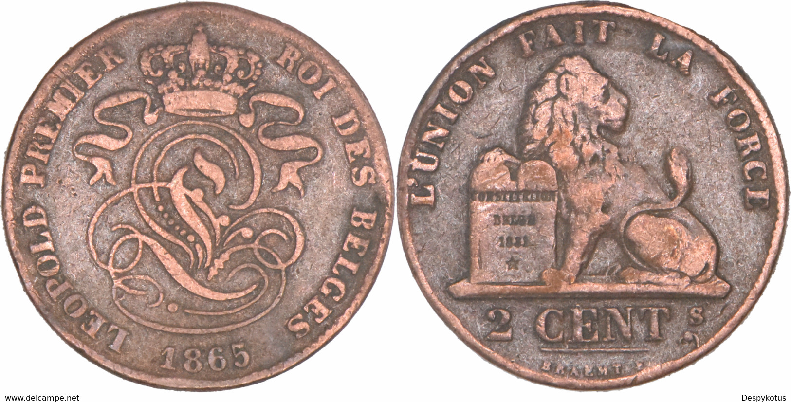 Belgique - 1865 - 2 Centimes - Léopold 1er - 12-113 - 2 Cent