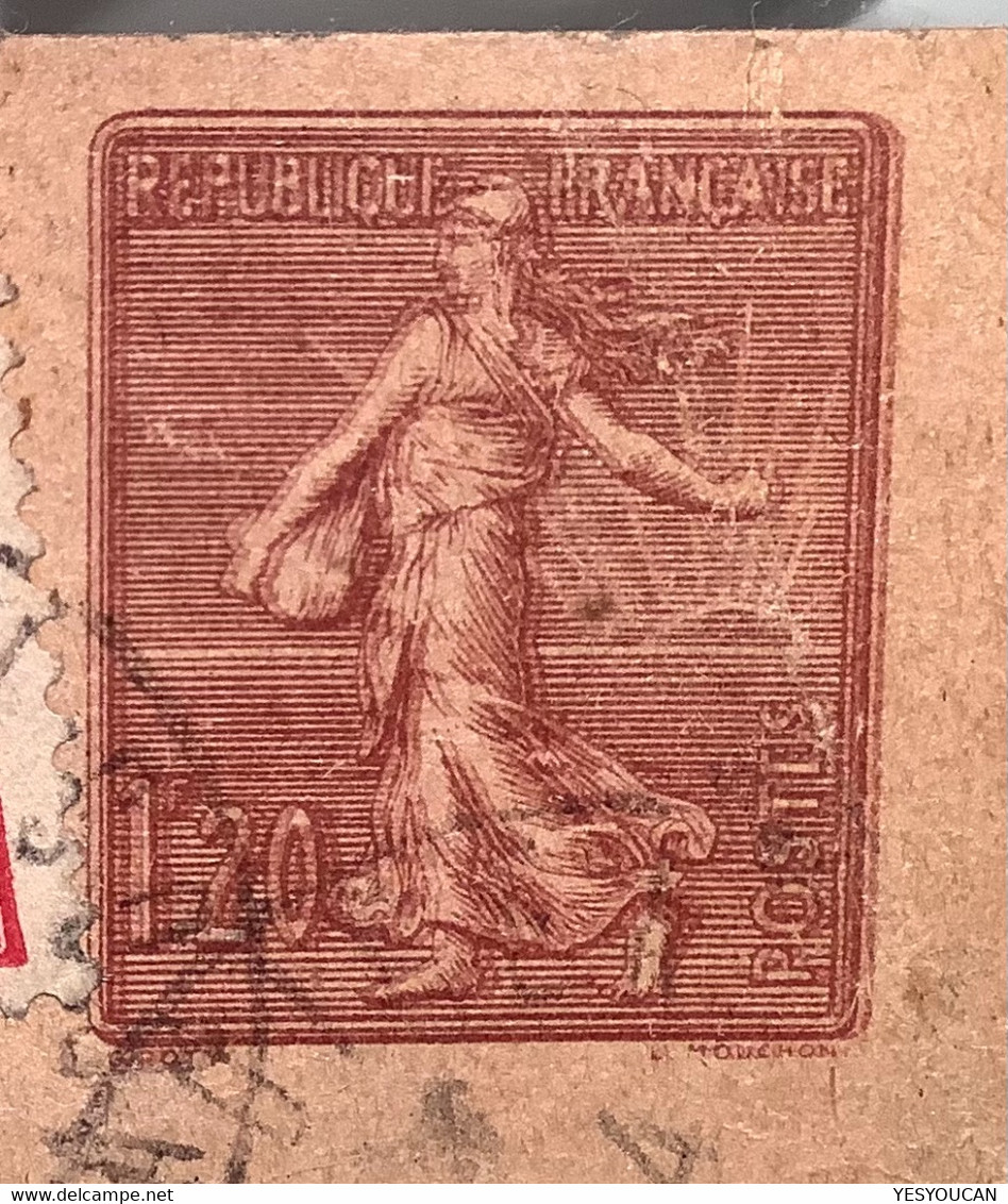 1944 RRR ! VARIÉTÉ DOUBLE IMPRESSION 1f20 Semeuse Lignée Entier Postal C.p  (France Cérès Chaines Brisées Libération - Cartoline Postali E Su Commissione Privata TSC (ante 1995)