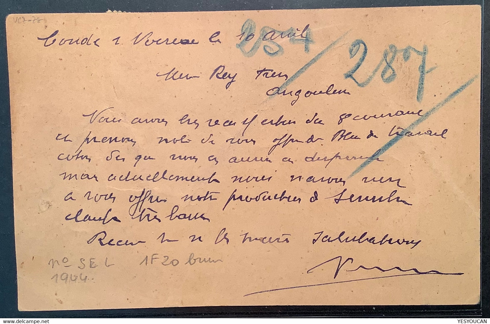 1944 RRR ! VARIÉTÉ DOUBLE IMPRESSION 1f20 Semeuse Lignée Entier Postal C.p  (France Cérès Chaines Brisées Libération - Standard Postcards & Stamped On Demand (before 1995)