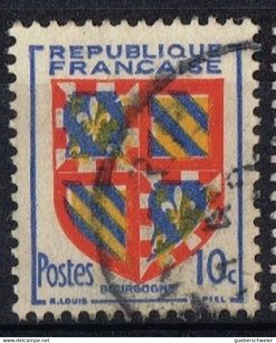 FR VAR 69 - FRANCE N° 834 Obl. Armoiries De Bourgogne Variété Décalage Des Couleurs - Gebraucht