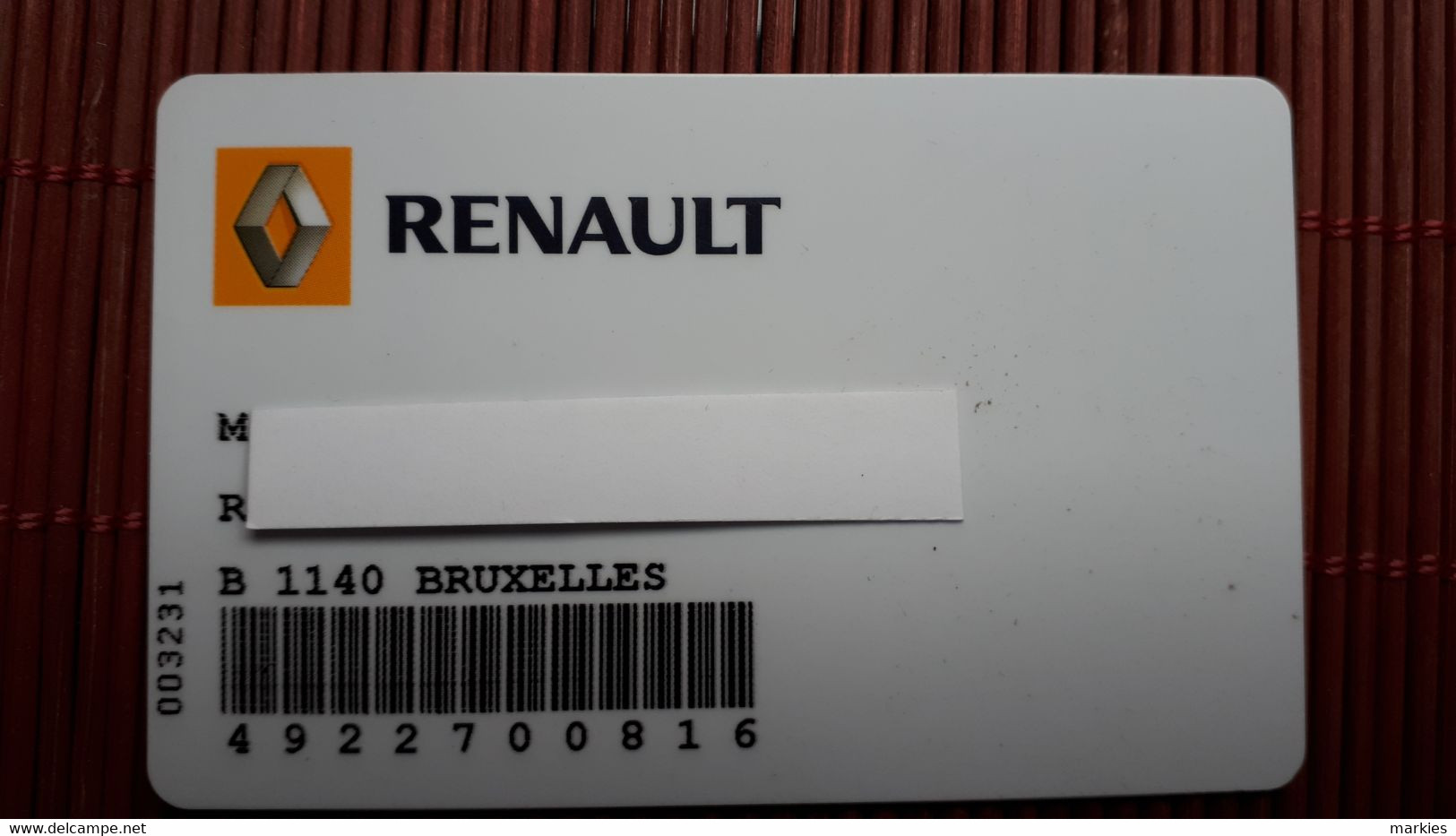 Renault Card Personilized 2 Scans Rare - Onbekende Oorsprong