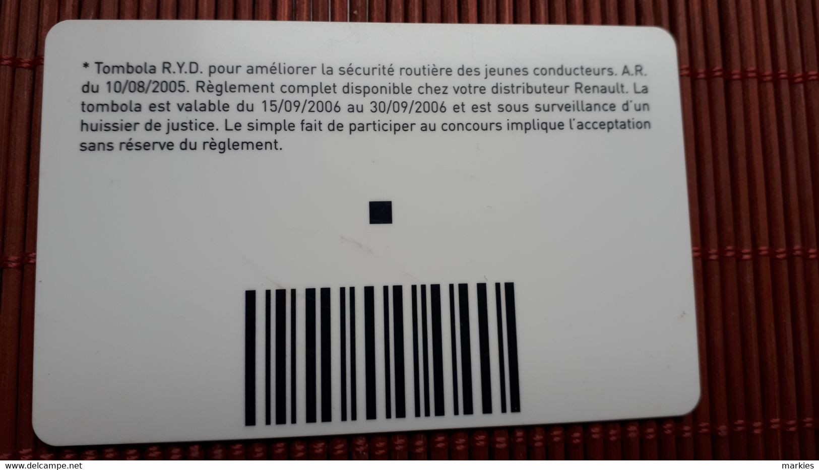 Renault Card Personilized 2 Scans Rare - Onbekende Oorsprong