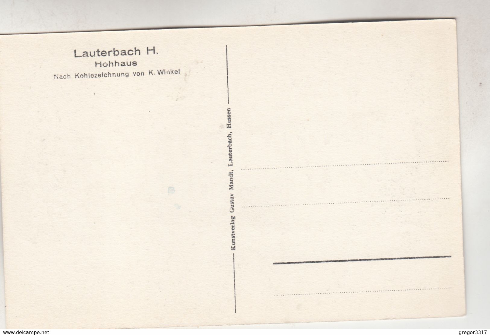 C1906) LAUTERBACH H. - Nach Kohlezeichung Von K. WINKEL - Haus Platzansicht Mit Denkmal - Lauterbach