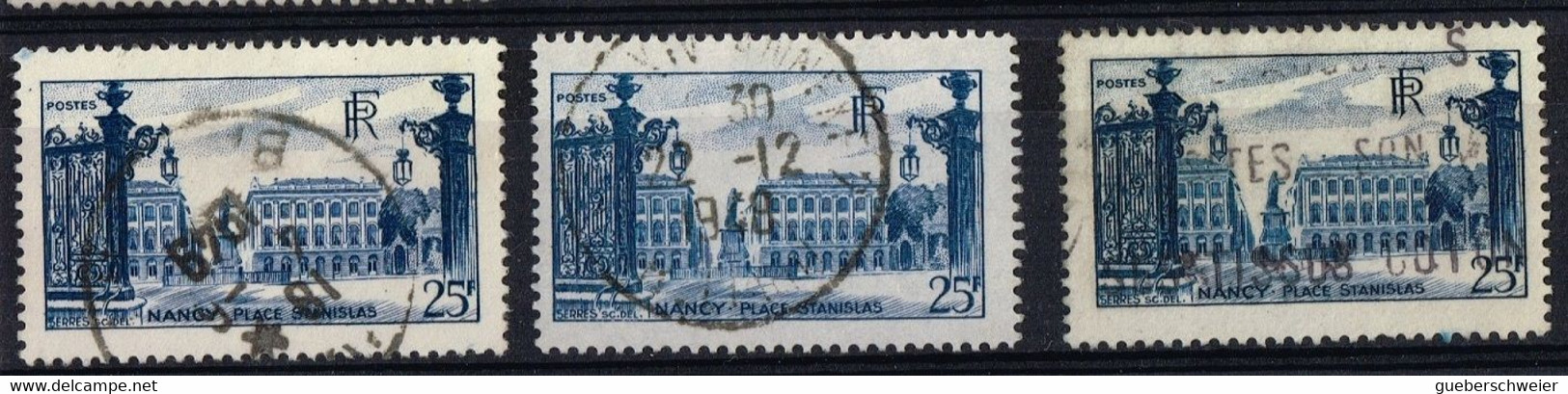 FR VAR 70 - FRANCE N° 822 NANCY 3 Variétés De Couleurs - Used Stamps