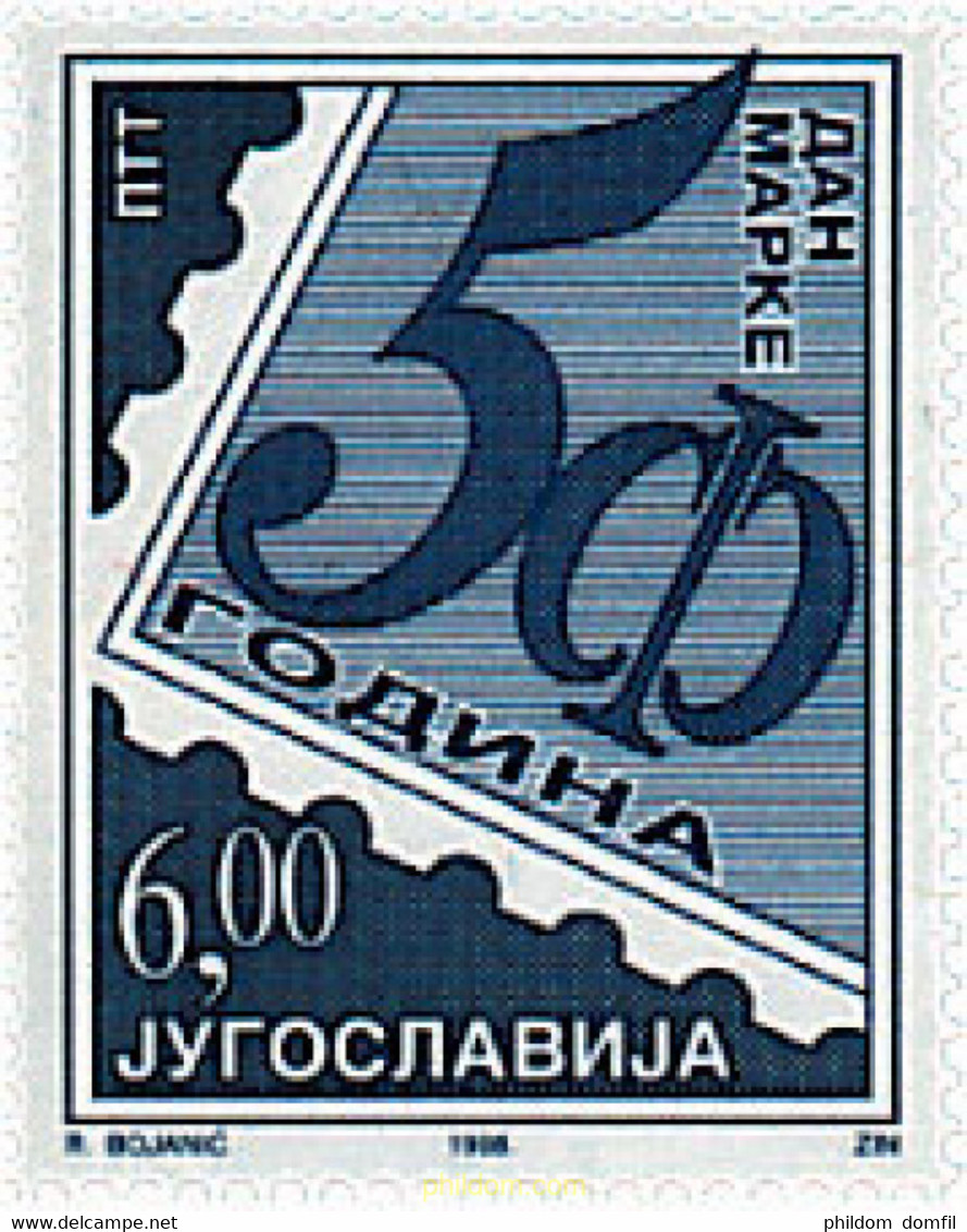 56968 MNH YUGOSLAVIA 1998 DIA DEL SELLO. 50 ANIVERSARIO DE LA ASOCIACION DE FILATELICOS SERBIOS - Used Stamps