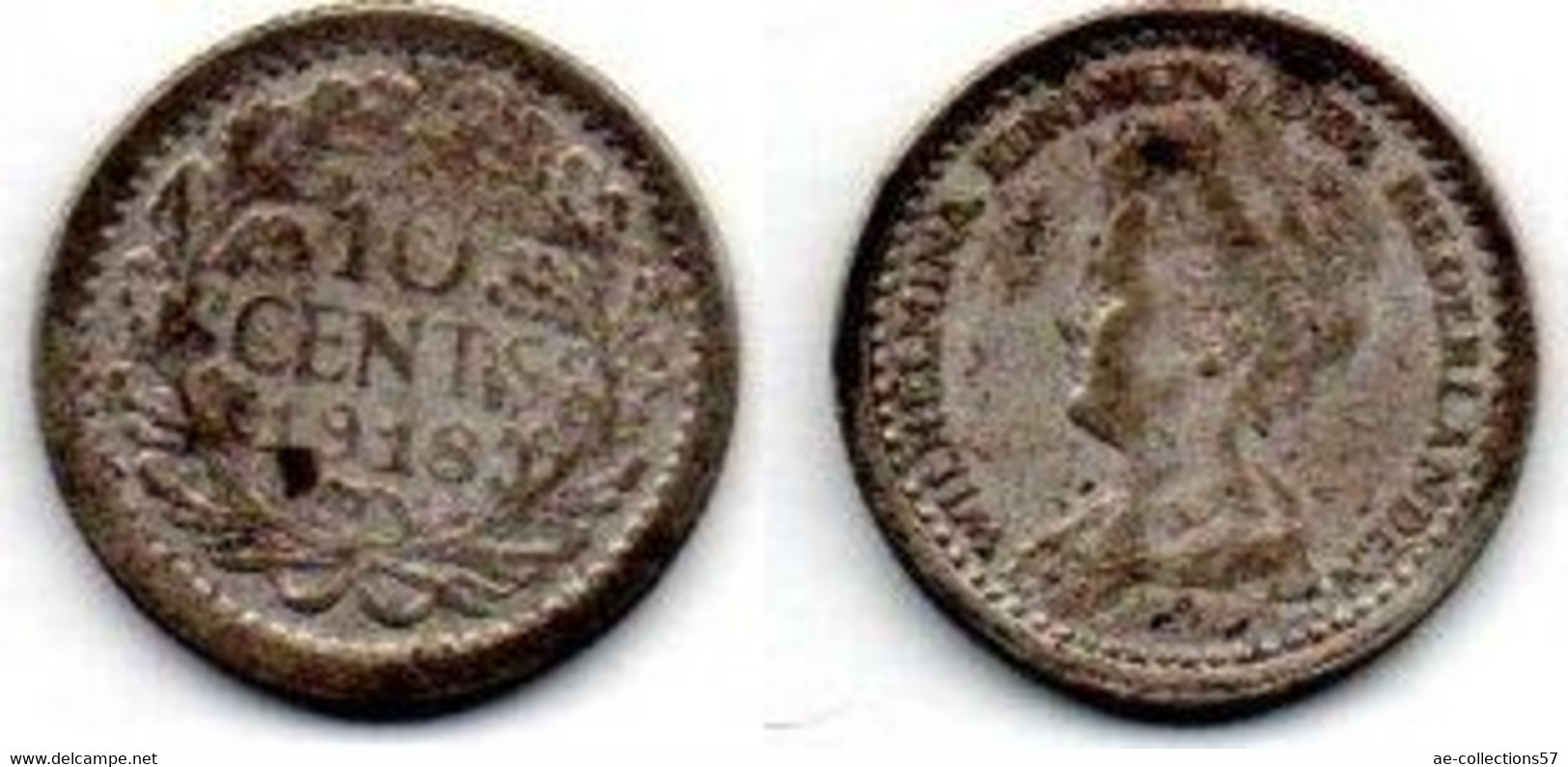 Pays Bas - Netherlands - Niederlande  10 Cents 1918 TB - 10 Centavos