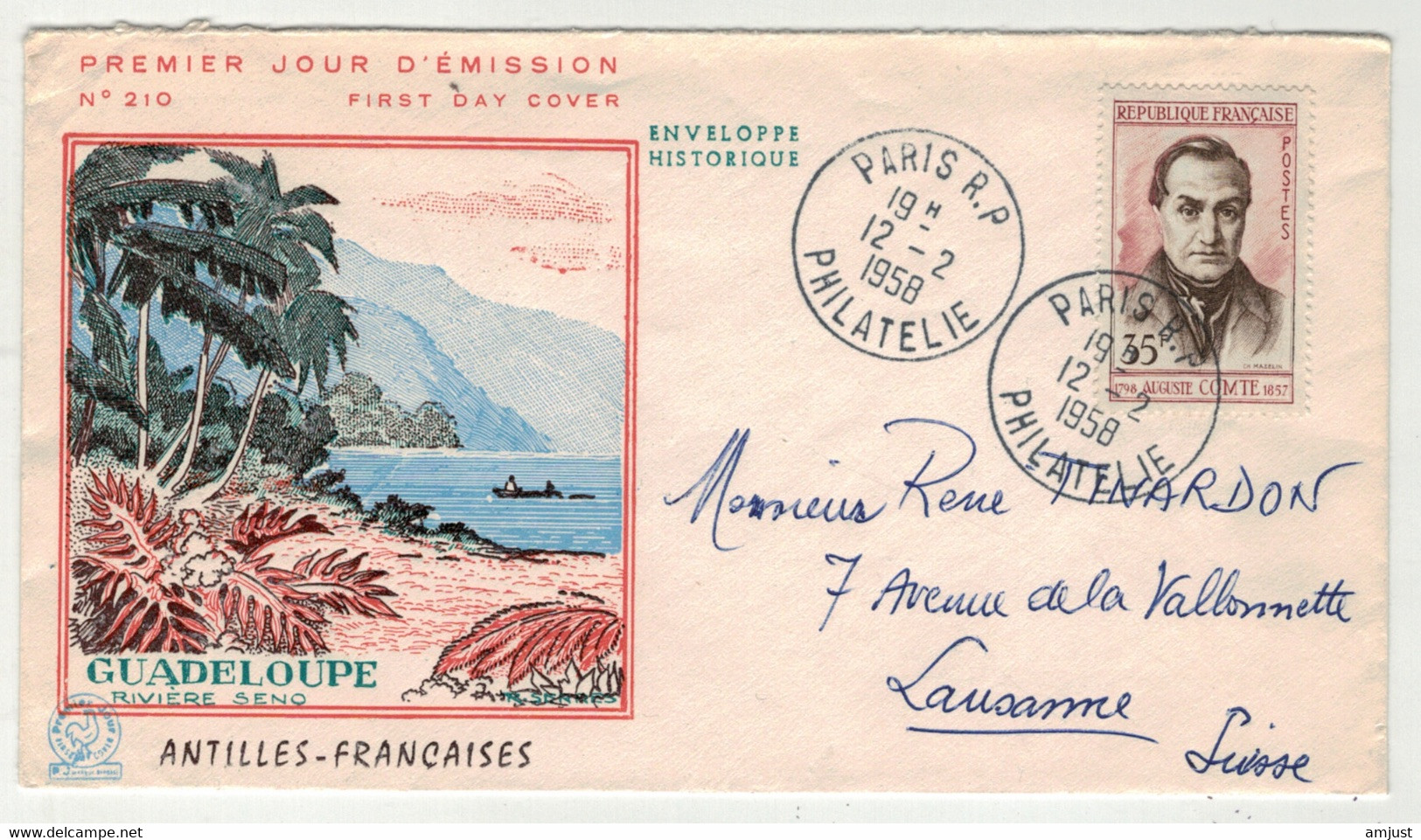 France // 1958 // Lettre Pour La Suisse (Auguste Comte) - Storia Postale