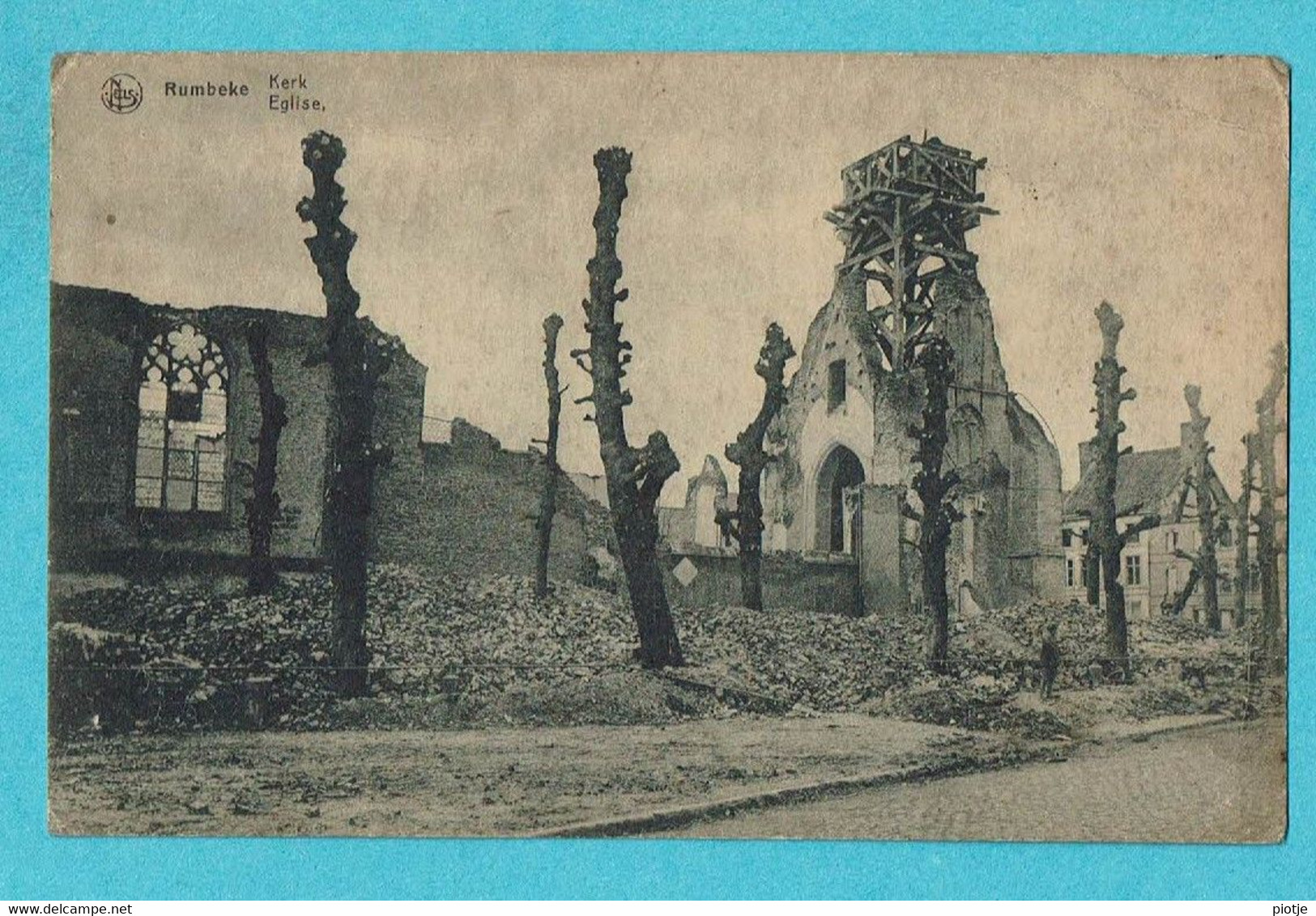 * Rumbeke (Roeselare - Roulers - West Vlaanderen) * (Nels, A. Deraedt Verhoye, Nr 150) Kerk, église, Ruines, Guerre - Roeselare