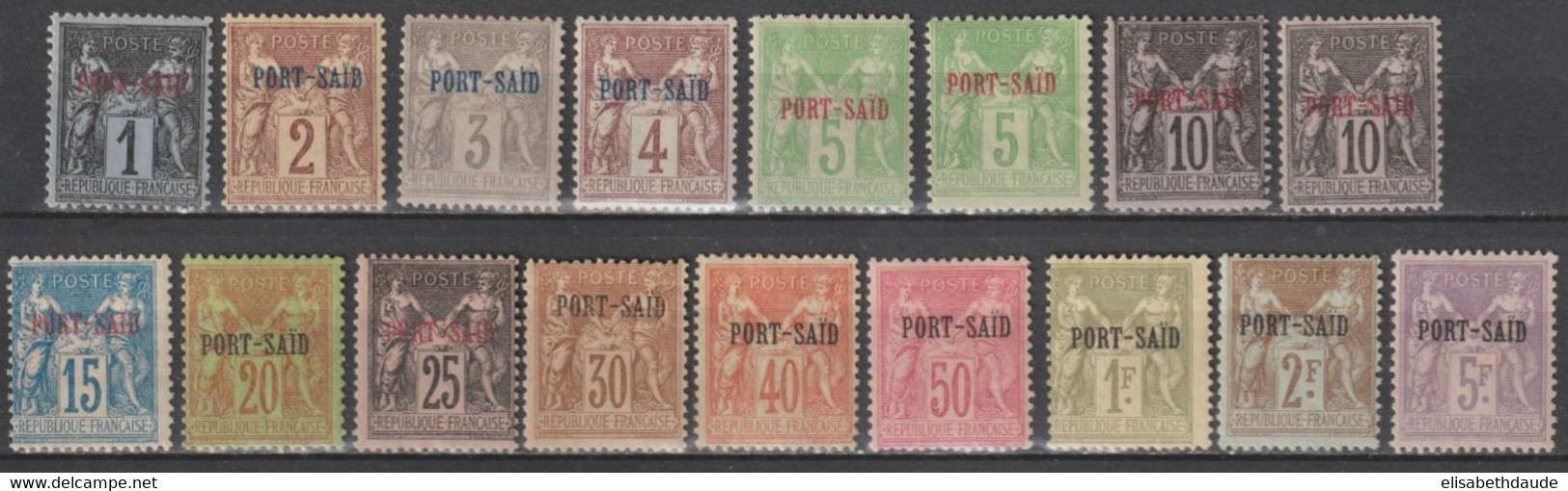 PORT SAÏD - 1899 - YVERT N° 1/18 (SAUF 14) * MH - COTE = 600 EUR. - Ungebraucht