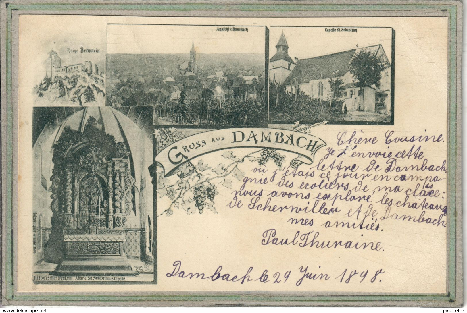 CPA - (67) DAMBACH-la-VILLE - Carte GRUSS Multivues De 1898 - Dambach-la-ville