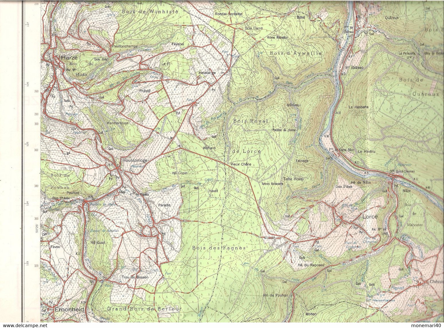 BELGIQUE - CARTE TOPOGRAPHIQUE - HARZÉ - LA GLEIZE (STOUMONT - WERBOMONT - LORCÉ - CHEVRON) 49/7-8 - I.N.G MILITAIRE - Cartes Topographiques