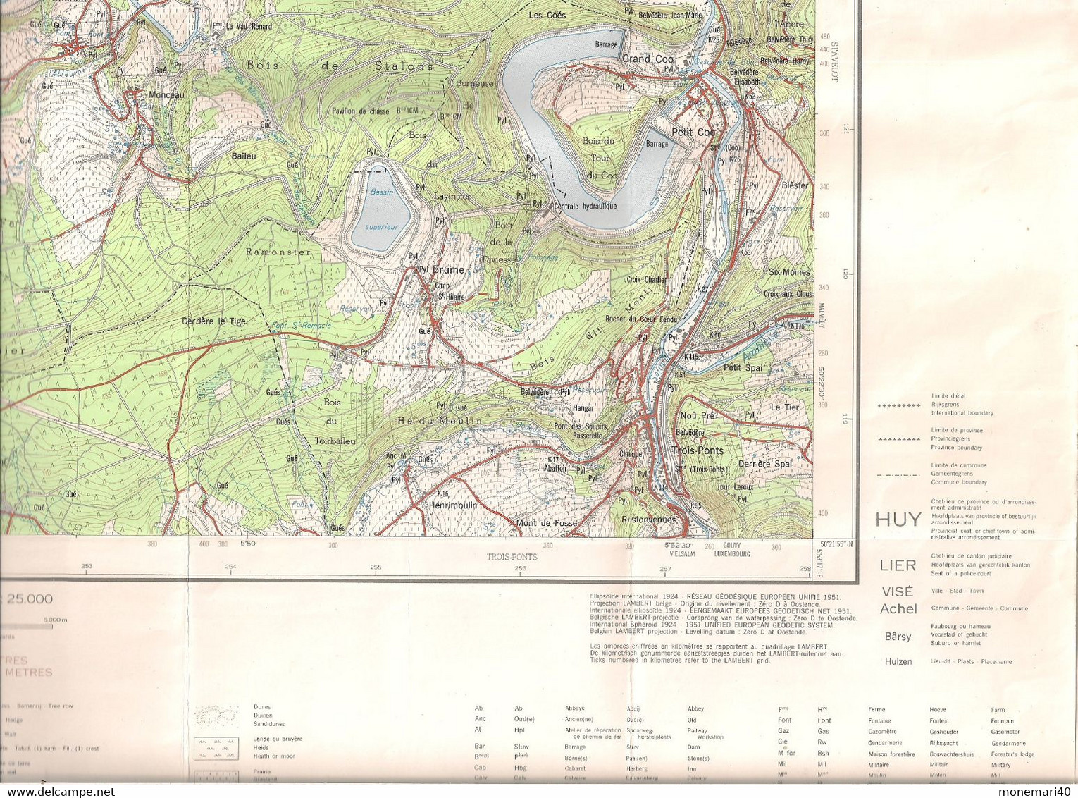 BELGIQUE - CARTE TOPOGRAPHIQUE - HARZÉ - LA GLEIZE (STOUMONT - WERBOMONT - LORCÉ - CHEVRON) 49/7-8 - I.N.G MILITAIRE - Cartes Topographiques