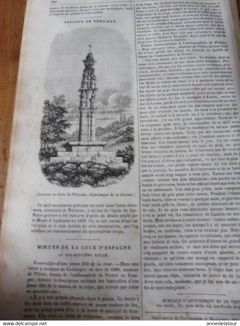 1839 Le coucou; Joseph Barra; Ecole chrétienne à Calcutta; Nérigean et sa crois ou colonne ;Espagne au 18e siècle  ; etc