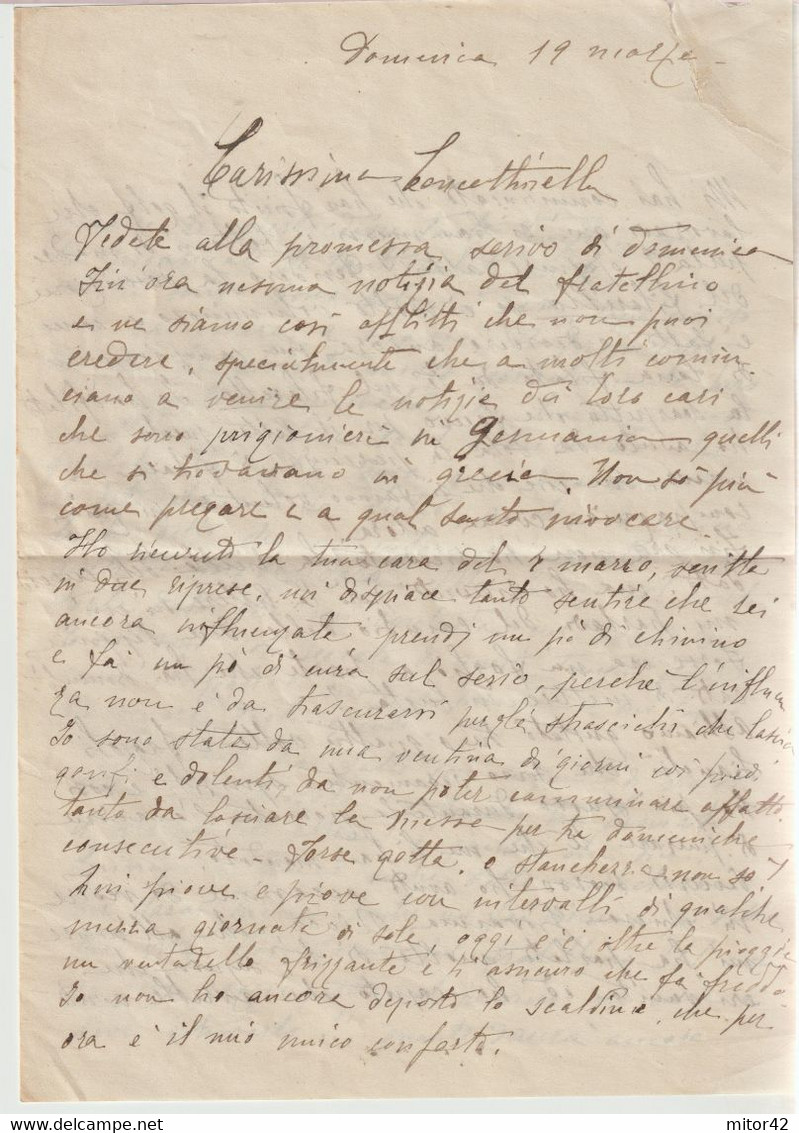 171-AMGOT-Occupazione Alleata Sicilia-50c.da Vittoria A Scicli Con Lettera Che Si Riferisce A Prigionieri In Germania - Occ. Anglo-américaine: Sicile