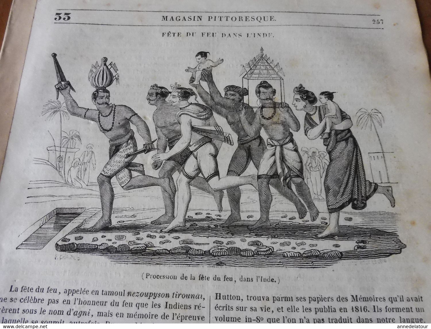 1839 Fête Du Feu En Inde; Eternuement = Esprit ?; Architecture (Abbaye à Caen,Eglise à Bayeux; St-Germain Des Prés; Etc - 1800 - 1849