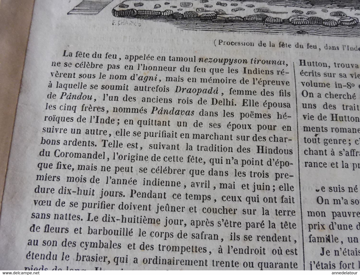1839 Fête Du Feu En Inde; Eternuement = Esprit ?; Architecture (Abbaye à Caen,Eglise à Bayeux; St-Germain Des Prés; Etc - 1800 - 1849
