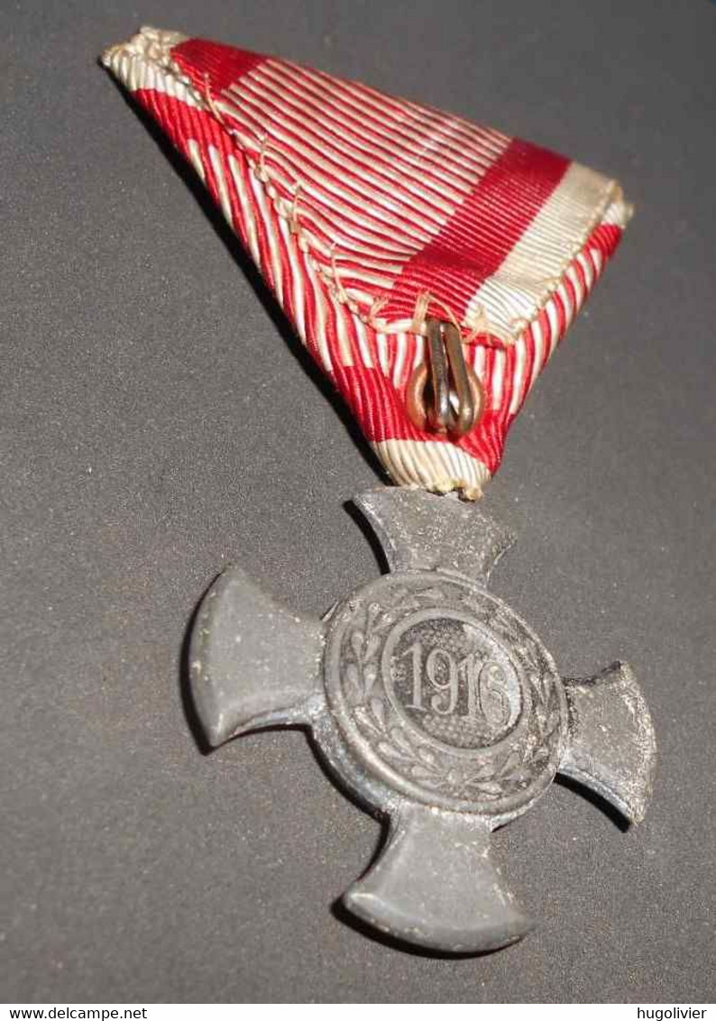 1916 Médaille Croix Du Mérite Autriche Hongrie Viribus Unitis FJ  IRON CROSS OF MERIT - Oostenrijk