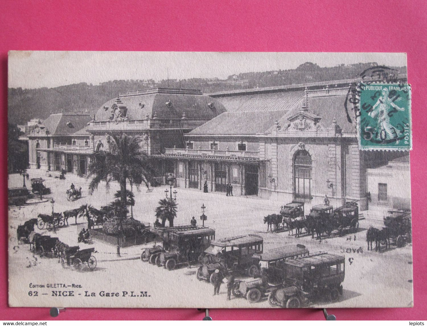 06 - Nice - La Gare P.L.M. - R/verso - Ferrocarril - Estación