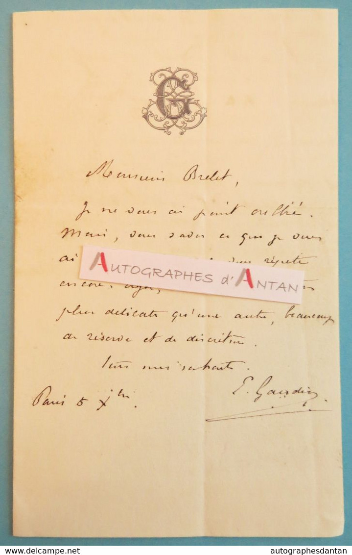 L.A.S Emile GAUDIN - Avocat & Homme Politique - BRELET - Chateau De Halloy La Haie Fouassière Lettre Autographe LAS - Político Y Militar