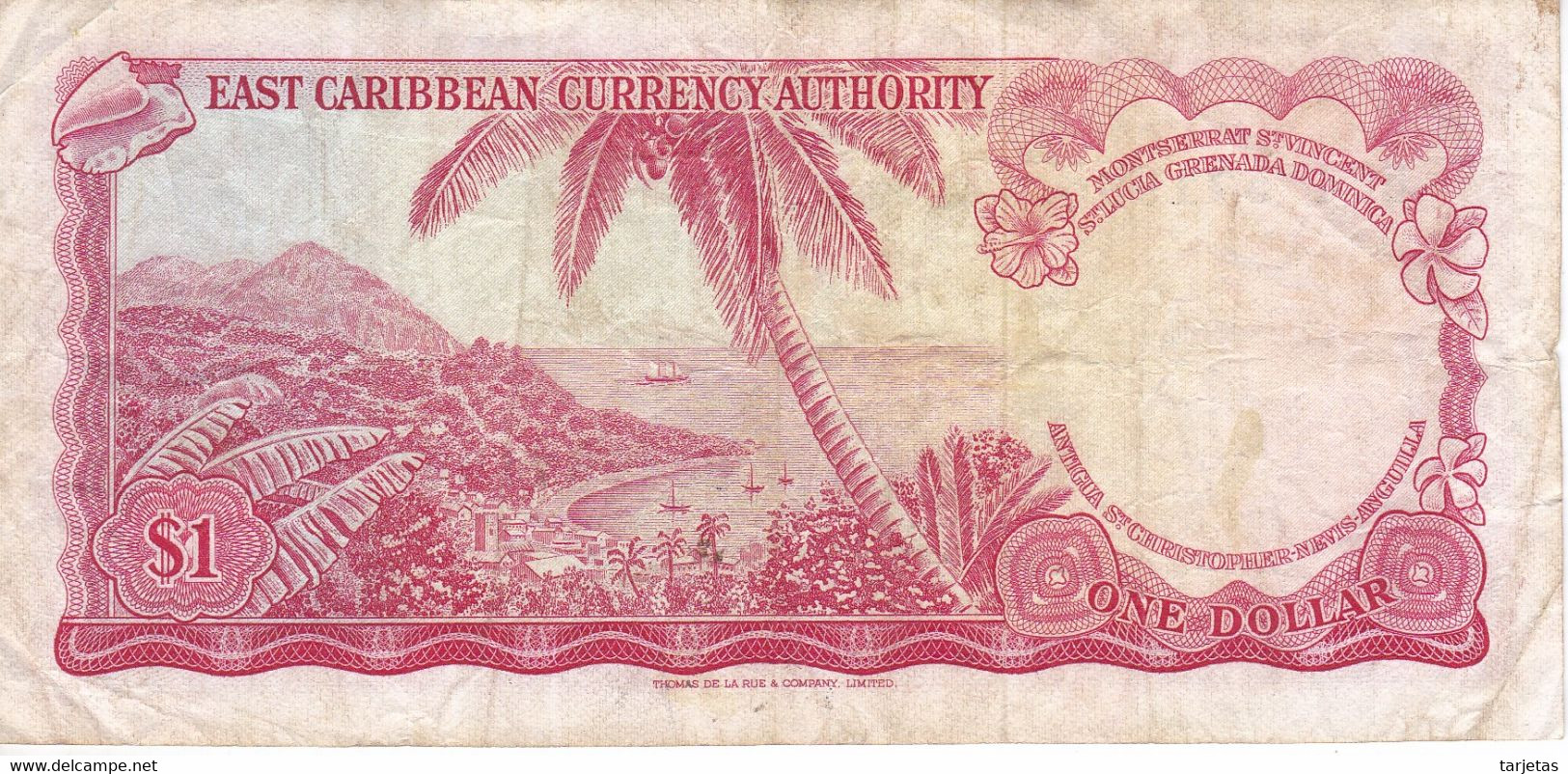 BILLETE DE EAST CARIBBEAN DE 1 DOLLAR DEL AÑO 1965   (BANKNOTE) - Caraïbes Orientales