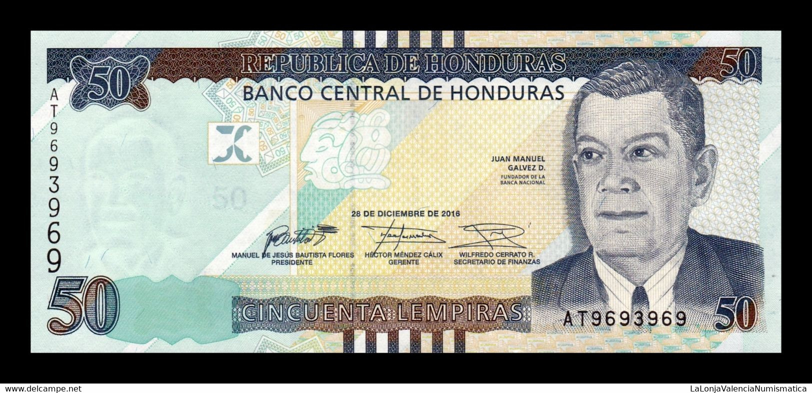 Honduras 50 Lempiras 2016 Pick 104a Capicua SC UNC - Honduras