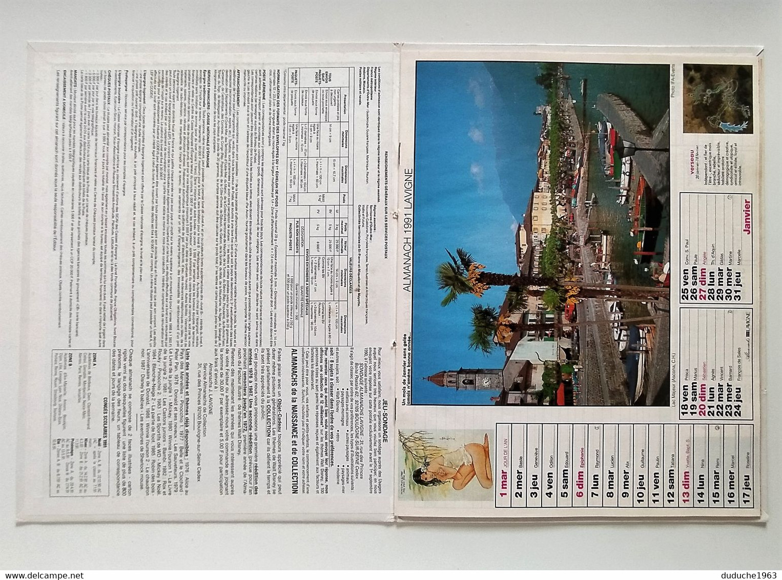 Calendrier La Poste - Almanach PTT 1991 - Seine Maritime - Grand Format : 1991-00