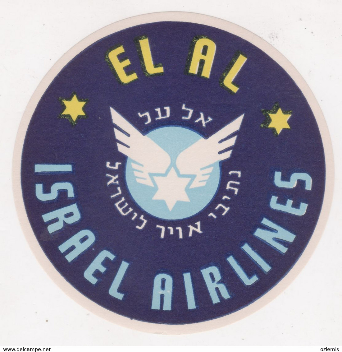 EL AL ISRAEL AIRLINES LABEL - Baggage Labels & Tags